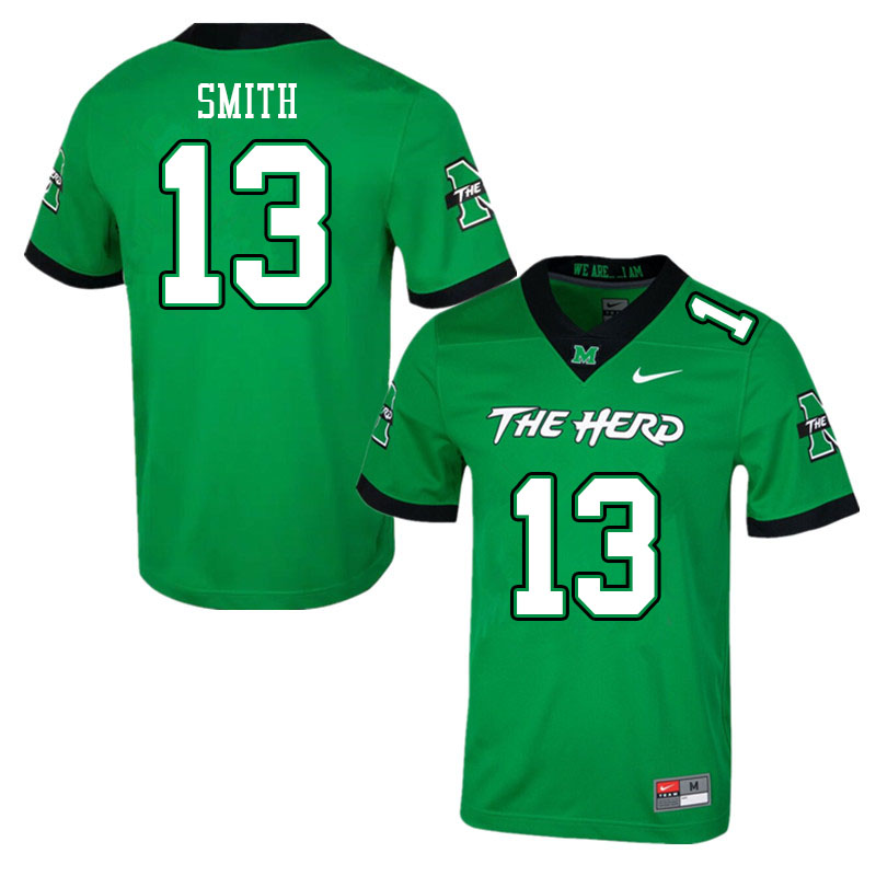 Men #13 Daytione Smith Marshall Thundering Herd College Football Jerseys Stitched-Green